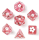 Round Edge Sakura Blossom Resin Polyhedral Dice Set White Ink (7)
