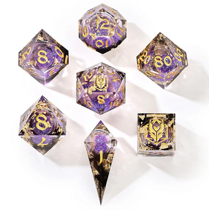 Sharp Edge Liquid Core RPG Dice Set Midnight Velvet (7)
