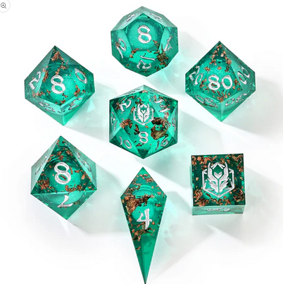 Sharp Edge Liquid Core RPG Dice Set Serene Sandstorm (7)