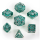 Solid Metal Cogcraft Polyhedral Dice Set Time Machine Green and Silver (7)