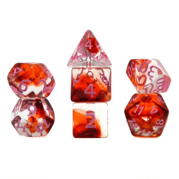 Würfelset Transparent: Nebula Blood  (7)