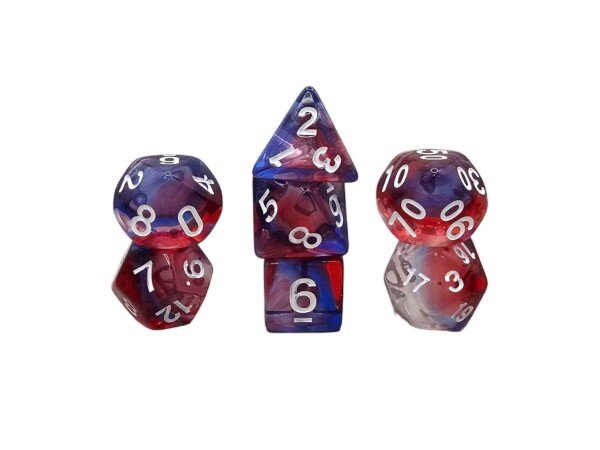 Würfelset Transparent: Nebula Burst (7)