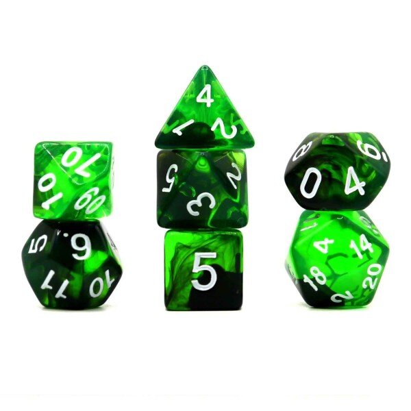 Würfelset Transparent: Nebula Poison (7)