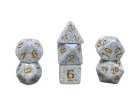 Würfelset Mehrfarbig: Granite White/Gold (7)