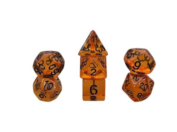 Würfelset Transparent: Black Honey (7)