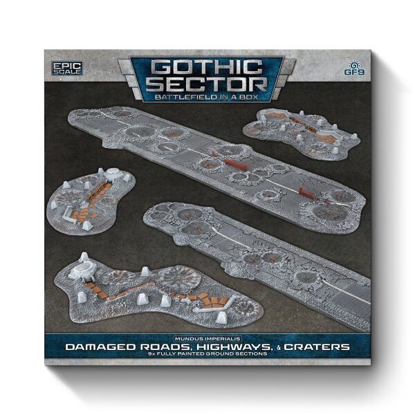 Battlefield in a Box - Mundus Imperialis - Highways Roads & Craters Damaged (9) (EN)