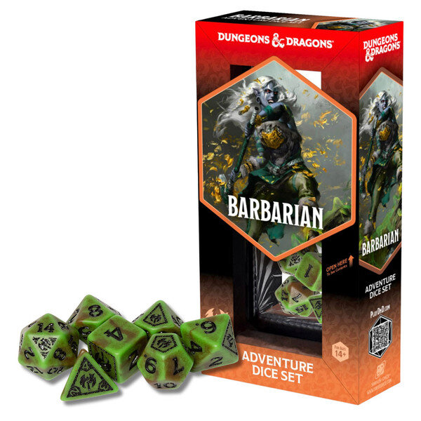 D&D Adventure Dice: Barbarian Green & Brown (14)