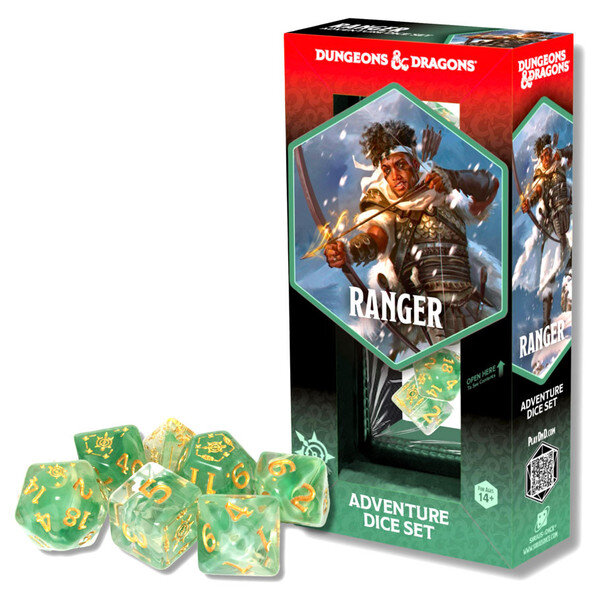 D&D Adventure Dice: Ranger White & Green (14)
