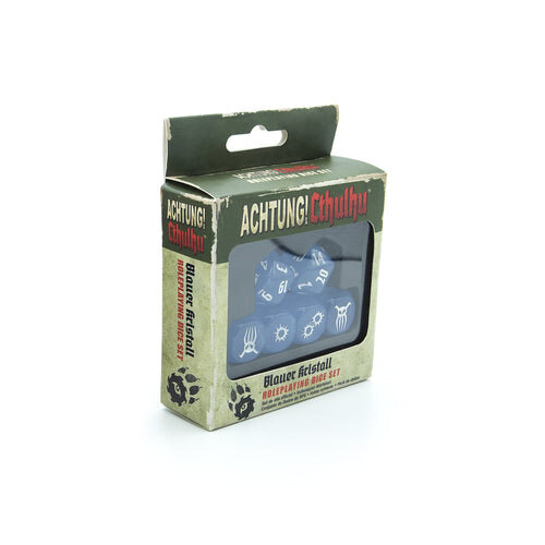 Achtung! Cthulhu 2d20: Blauer Kristall Dice Set