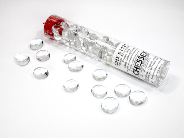 Chessex Crystal Clear Gaming Stones (40+ stones per tube)