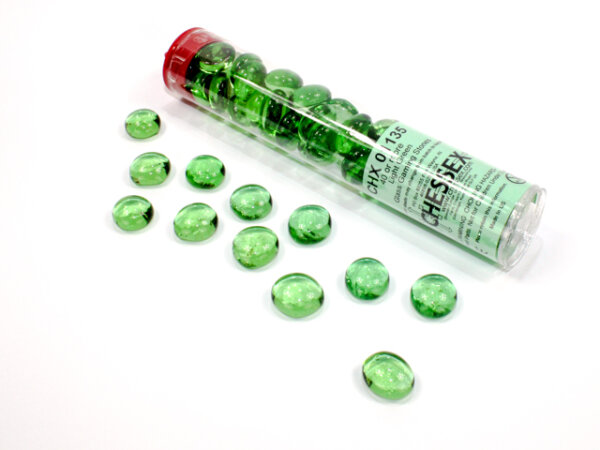 Chessex Crystal Light Green Gaming Stones (40+ stones per tube)