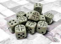Chessex 16mm WWII Dice German Opaque Dark Grey/Black (12)