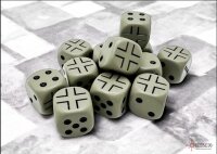 Chessex 16mm WWII Dice German Opaque Dark Grey/Black (12)