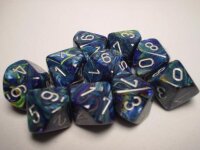 Chessex Dice Sets Green/Silver Festive d10 Set (10)