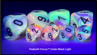 Chessex Festive Mini-Polyhedral Circus/Black 7-Die Set