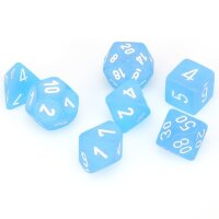 Chessex Frosted Mini-Polyhedral Caribbean Blue/white...