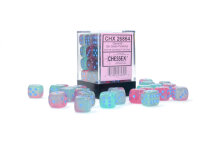 Chessex Gemini 12mm d6 Gel Green-Pink/blue Luminary Dice...
