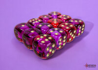 Chessex Gemini 16mm d6 Translucent Red-Violet/gold Dice...