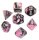 Chessex Gemini Mini-Polyhedral Black-Pink/white 7-Die Set