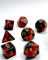 Chessex Gemini Mini-Polyhedral Black-Red/gold 7-Die Set