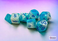 Chessex Gemini Polyhedral Pearl Turquoise-White/blue...