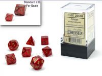 Chessex Glitter Mini-Polyhedral Ruby/Gold 7-Die Set