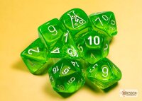 Chessex Lab Dice 7 Translucent Polyhedral Rad Green/white...