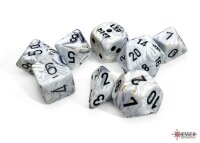 Chessex Lab Dice 8 Marble Calcite/black Polyhedral 7-Die...