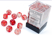 Chessex Nebula 12mm d6 Red/silver Luminary Dice Block (36...