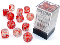 Chessex Nebula 16mm d6 Red/silver Luminary Dice Block (12...