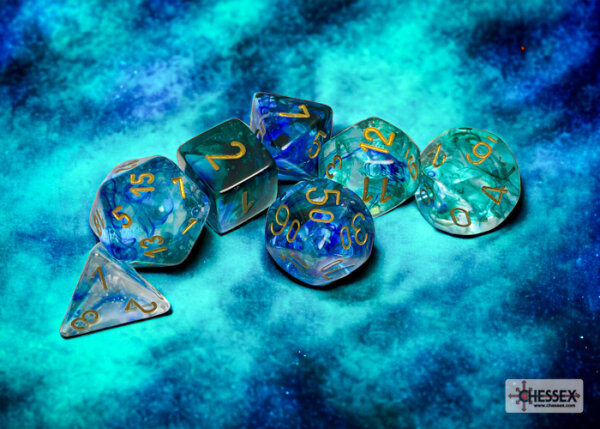 Chessex Nebula Oceanic/gold Luminary 7-Die Set