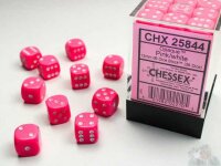 Chessex Opaque 12mm d6 Pink/white Dice Block (36)