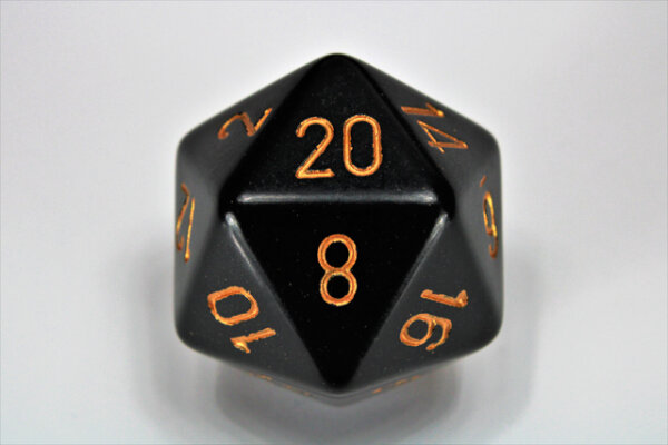 Chessex Opaque 34mm d20 Black/gold