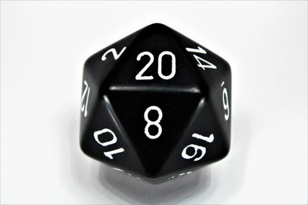 Chessex Opaque 34mm d20 Black/white