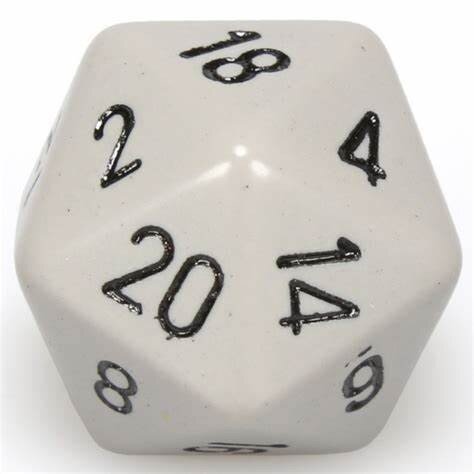 Chessex Opaque 34mm d20 Dark Grey/black