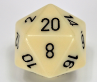 Chessex Opaque 34mm d20 Ivory/black