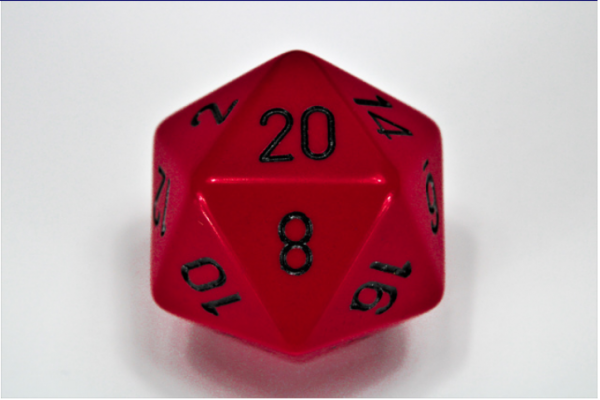 Chessex Opaque 34mm d20 Red/black