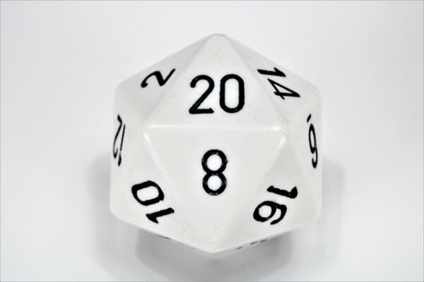 Chessex Opaque 34mm d20 White/black
