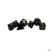 Chessex Opaque Polyhedral Black/green (7)