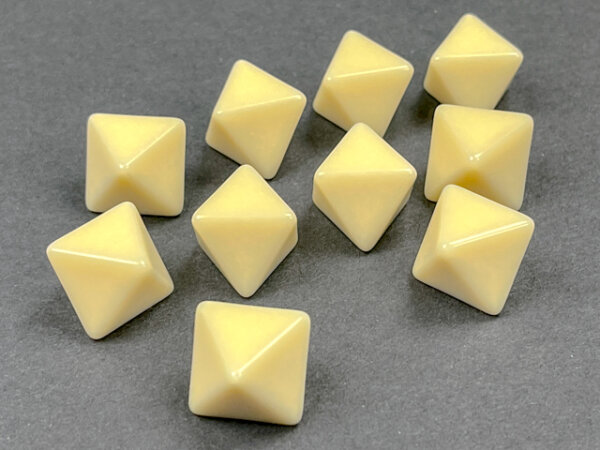 Chessex Opaque Polyhedral Ivory Bag of 10 Blank 8-sided dice