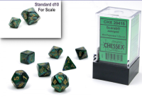 Chessex Scarab Mini-Polyhedral Jade/Gold 7-Die Set