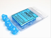 Chessex Signature Ten d10 Frosted Caribbean Blue w/white