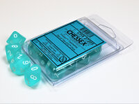 Chessex Signature Ten d10 Frosted Teal w/white