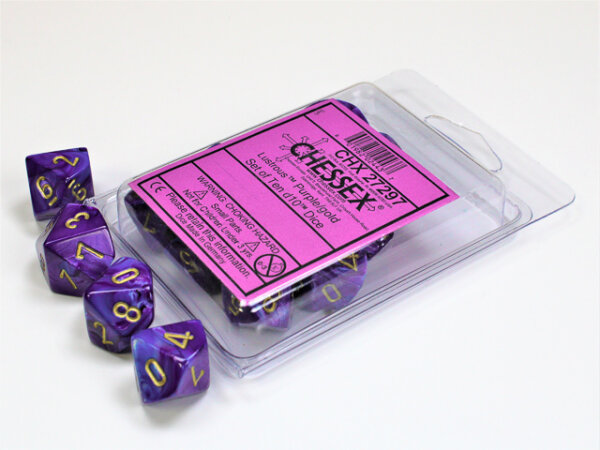 Chessex Signature Ten d10 Lustrous Purple w/gold