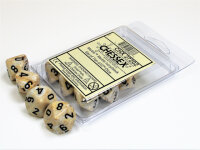 Chessex Signature Ten d10 Marble Ivory w/black