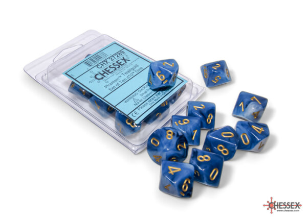 Chessex Signature Ten d10 Phantom Teal w/gold
