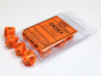 Chessex Signature Ten d10 Vortex Orange w/black