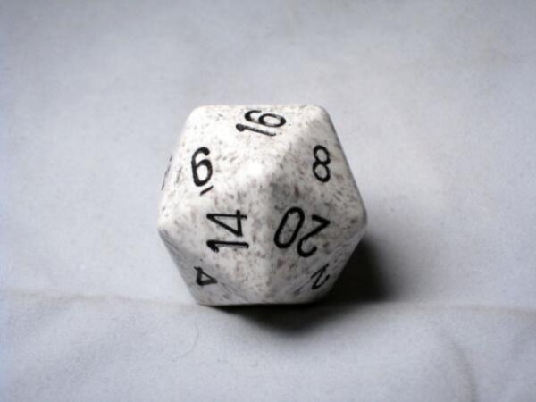 Chessex Special Dice Black/White Arctic Camo Speckled 34mm d20