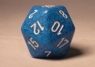 Chessex Special Dice Blue/White Water 34mm d20