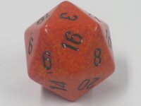 Chessex Special Dice Orange/Black Fire Speckled 34mm d20